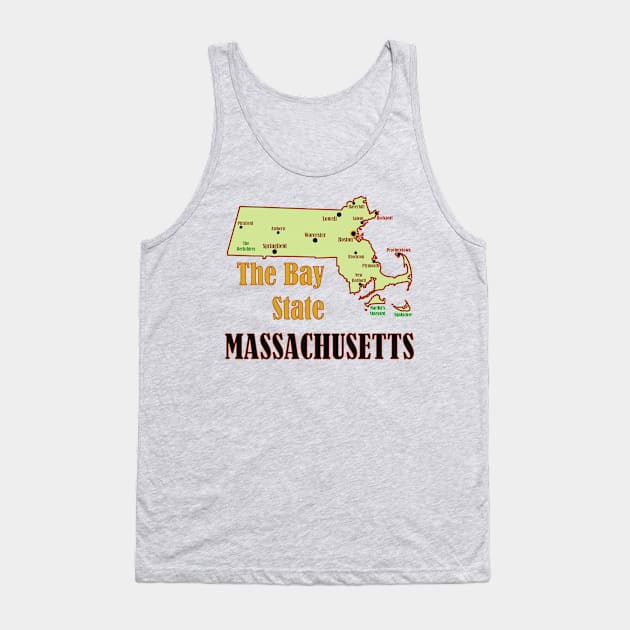 Massachusetts Map Tank Top by Pr0metheus